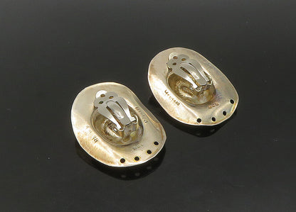 MEXICO 925 Sterling Silver  Vintage Cowboy Hat Non Pierce Earrings  EG11375