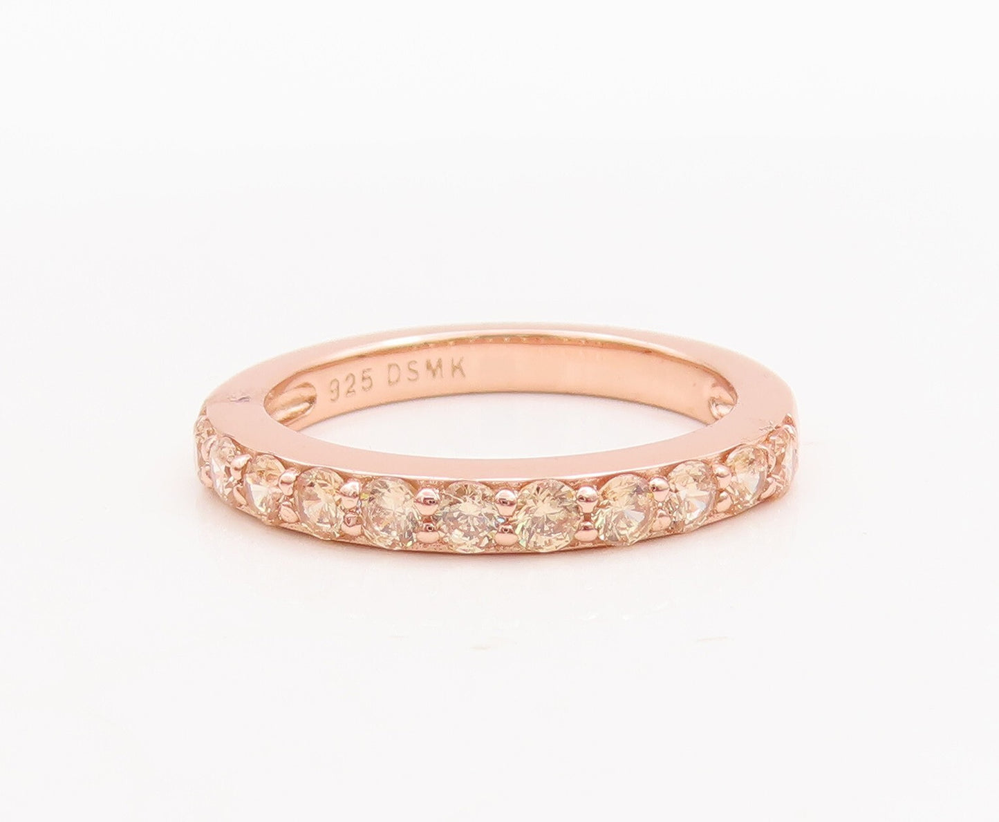 925 Sterling Silver Vintage Ring Rose Gold Plated Topaz 4 Ring Set Sz 7  RG29230