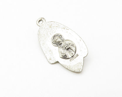 925 Sterling Silver  Vintage Antique Virgin Mary & Baby Jesus Pendant  PT11231