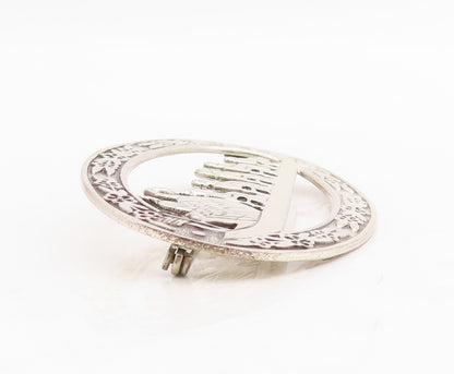 925 Sterling Silver Vintage Brooch Solid Boston The Swan Boats  BP11479