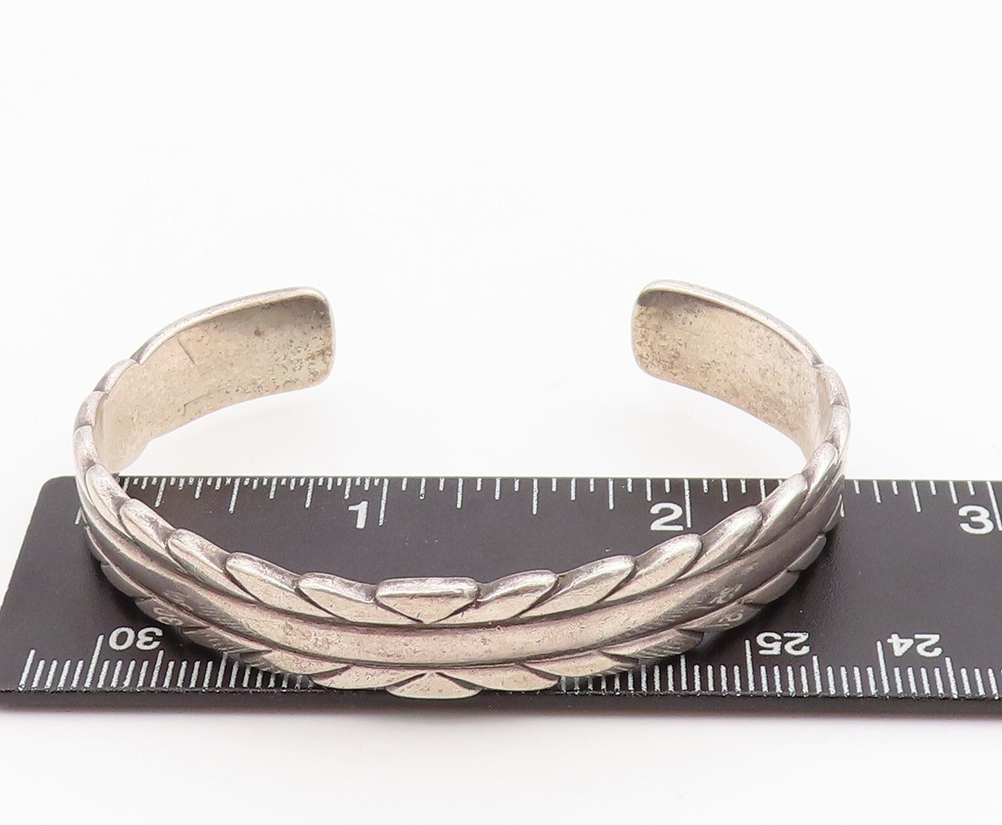 925 Sterling Silver Vintage Bracelet Design Carved Cuff BT10990