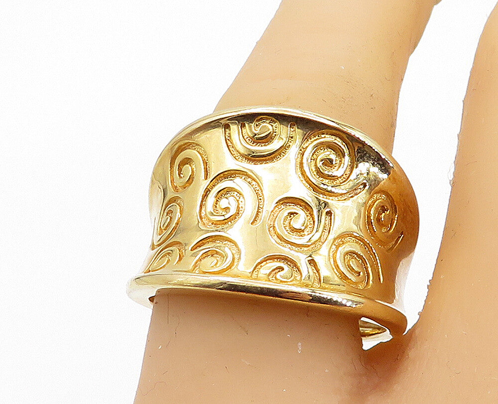 ROSS SIMON 925 Silver  Gold Plated Spiral Concave Band Ring Sz 10  RG5800