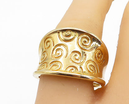 ROSS SIMON 925 Silver  Gold Plated Spiral Concave Band Ring Sz 10  RG5800