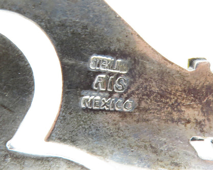 MEXICO 925 Sterling Silver  Vintage Two Tone Cat Motif Brooch Pin  BP4723