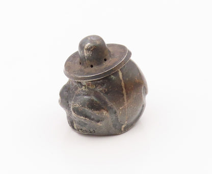 MEXICO 925 Sterling Silver Vintage Antique Puffy Man Salt Shaker  TR2970