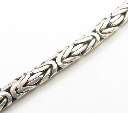 BALI 925 Sterling Silver  Vintage Shiny Byzantine Link Chain Necklace  NE2442