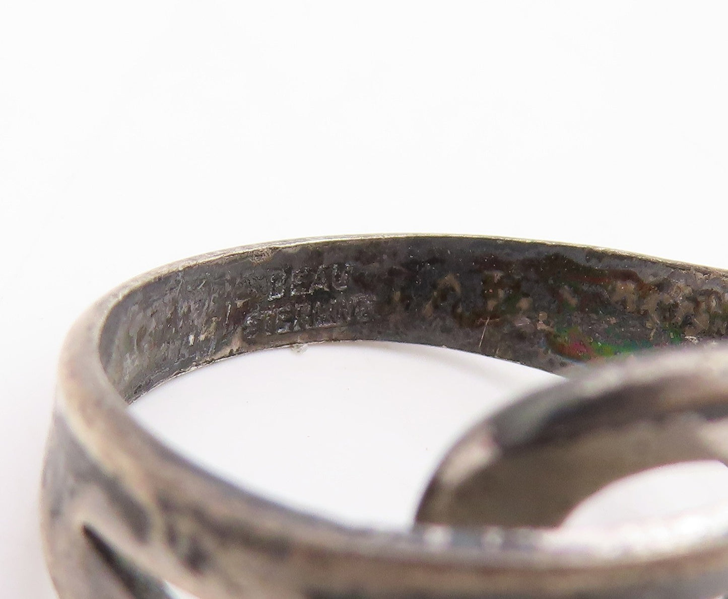 925 Sterling Silver Vintage Ring BEAU Intertwined Love Knot Band  Sz 7  RG34802