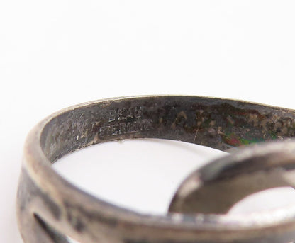 925 Sterling Silver Vintage Ring BEAU Intertwined Love Knot Band  Sz 7  RG34802