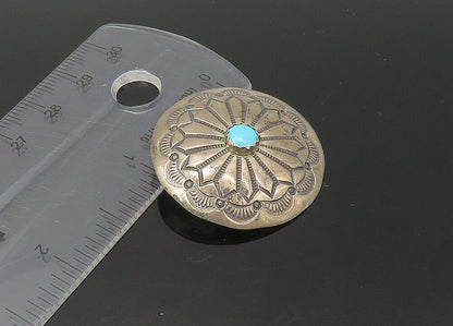 SOUTHWESTERN 925 Silver Vintage Turquoise Floral Non Pierce Earrings EG11085