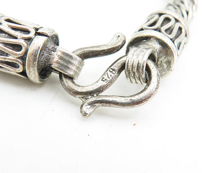 925 Sterling Silver  Vintage Rope Twist Swirl Detail Chain Bracelet  BT2850