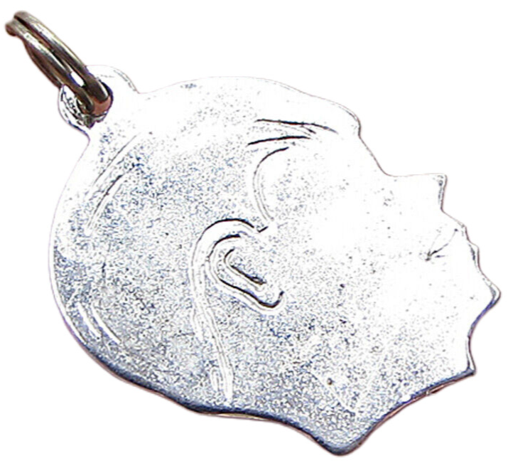 925 Sterling Silver  Boy Face Profile Charm Pendant  PT1111