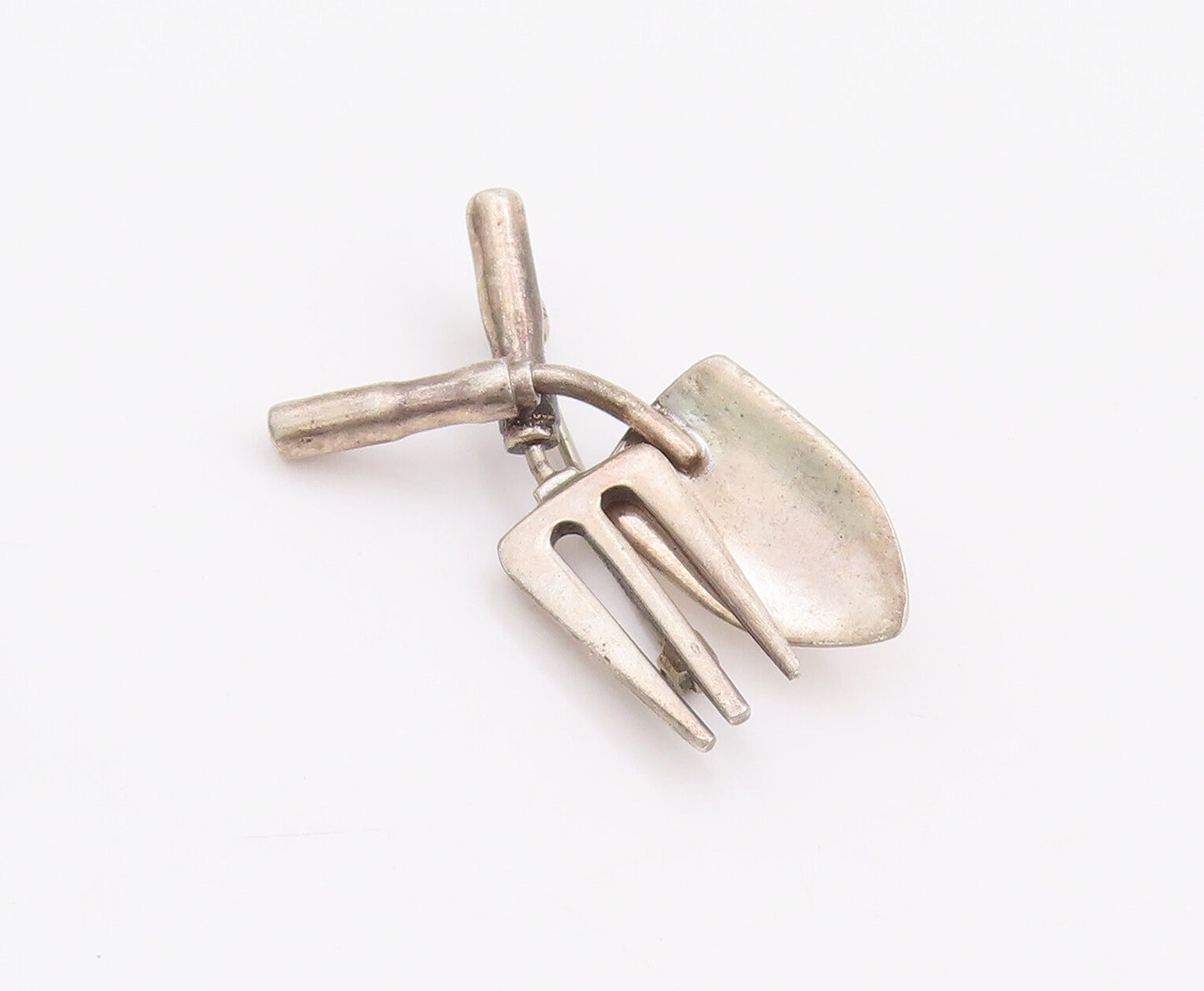 925 Sterling Silver Vintage Brooch Pin Weeder & Trowel Gardening Tools  BP10651