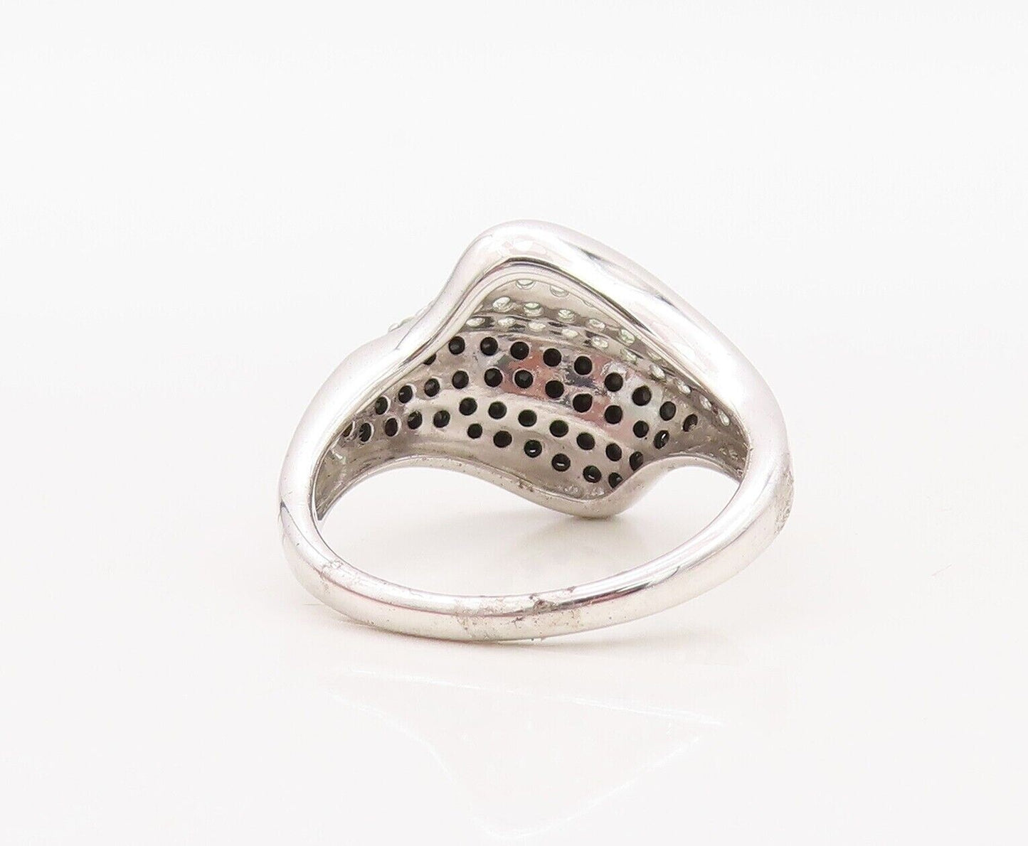 925 Sterling Silver Vintage Ring Designer White Sapphire & Spinel  Sz 7  RG30040