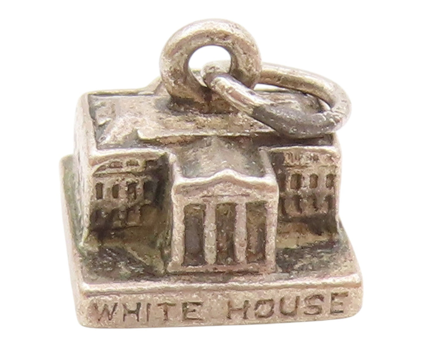 925 Sterling Silver  Vintage The White House Charm Pendant  PT21192