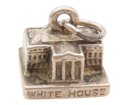925 Sterling Silver  Vintage The White House Charm Pendant  PT21192
