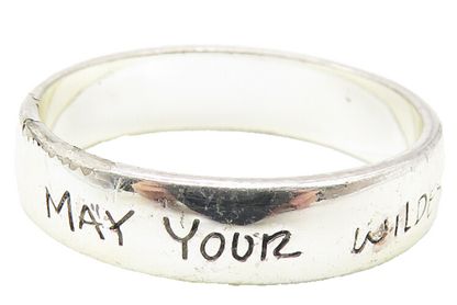 925 Sterling Silver  Shiny May Your Dreams Come True Band Ring Sz 8  RG10904