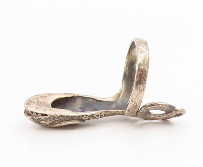 925 Sterling Silver Vintage Ring Gothic Coiled Snake Bypass Band  Sz 6  RG35309