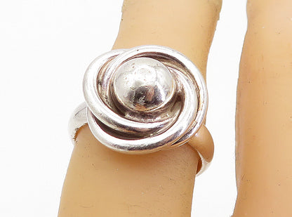 925 Sterling Silver  Vintage Shiny Dome Knot Design Band Ring Sz 6  RG7129