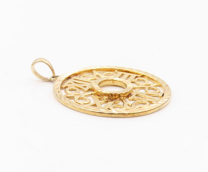 ROSS SIMON 925 Silver  Shiny Gold Plated Roman Numerals Pendant  PT14122