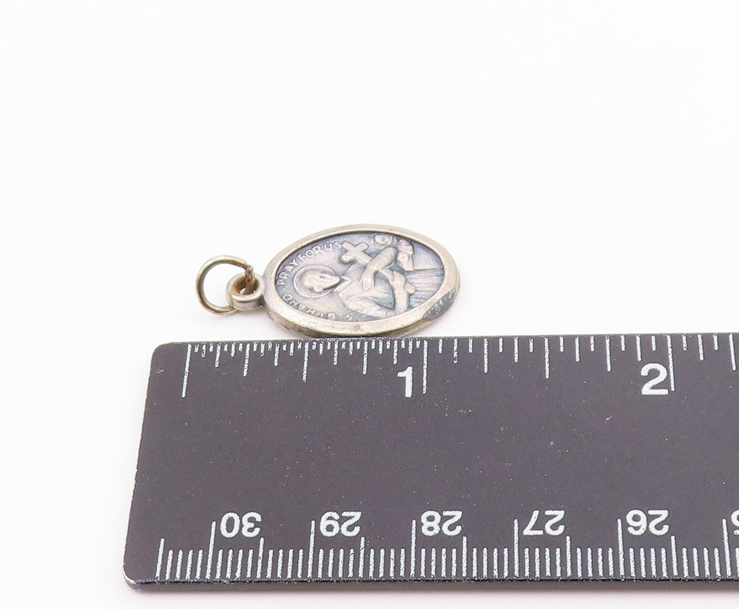 925 Sterling Silver  Vintage Saint Gerard Religious Figure Pendant  PT16304
