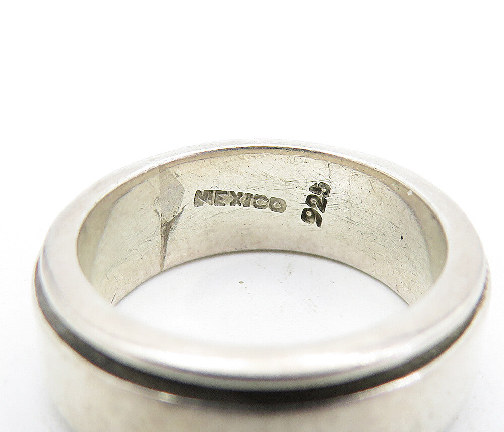 MEXICO 925 Sterling Silver  Vintage Minimalist Smooth Spinner Ring Sz 6 RG5955