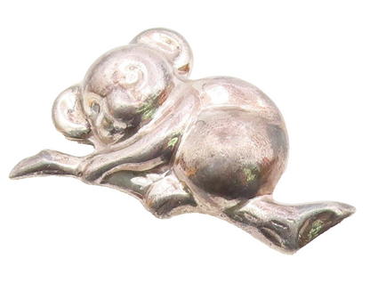 MEXICO 925 Sterling Silver  Vintage Shiny Hollow Koala Bear Brooch Pin  BP8630