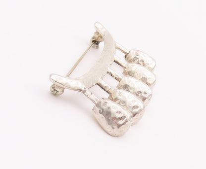 925 Sterling Silver Vintage Brooch Pin CYNTHIA GALE Designer Dented Drop BP10747
