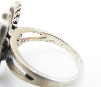 925 Sterling Silver  Vintage Butterfly Motif Split Band Ring Sz 5.5  RG6261