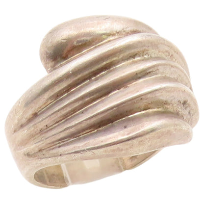 925 Sterling Silver Vintage Ring MEXICO Classic Ribbed Wave Band  Sz 7  RG36830