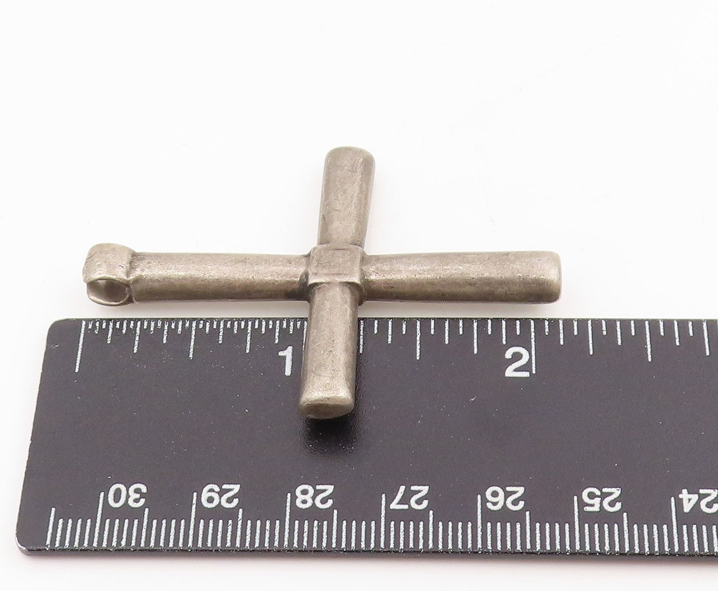 925 Sterling Silver Vintage Pendant Minimalist Solid Religious Cross  PT25513