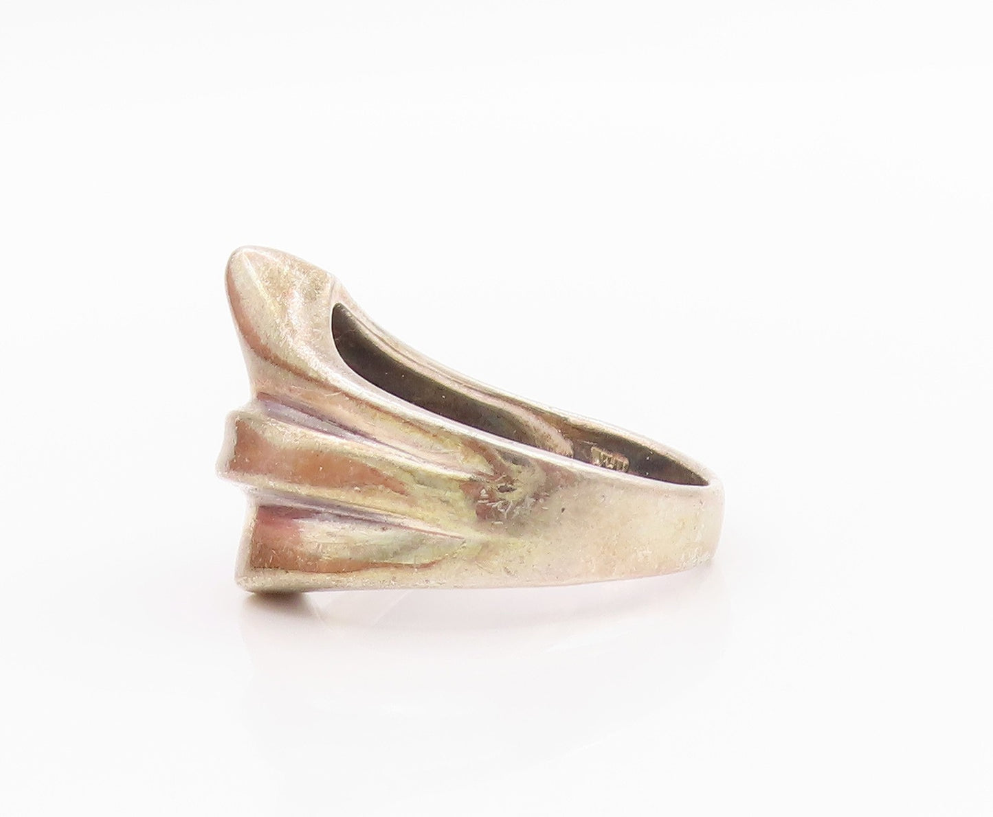 925 Sterling Silver Vintage Ring Minimalist Pointed Top Design  Sz 7  RG33203