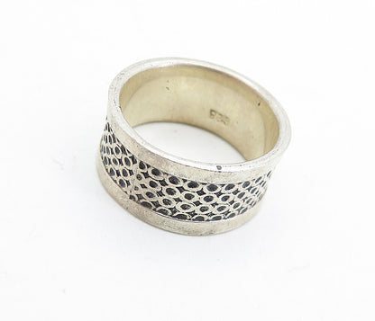 925 Sterling Silver  Vintage Circle Patterned Round Band Ring Sz 6.5  RG6102