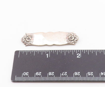 S. KIRK & SON 925 Silver  Vintage Floral End Detail Shiny Brooch Pin  BP9199