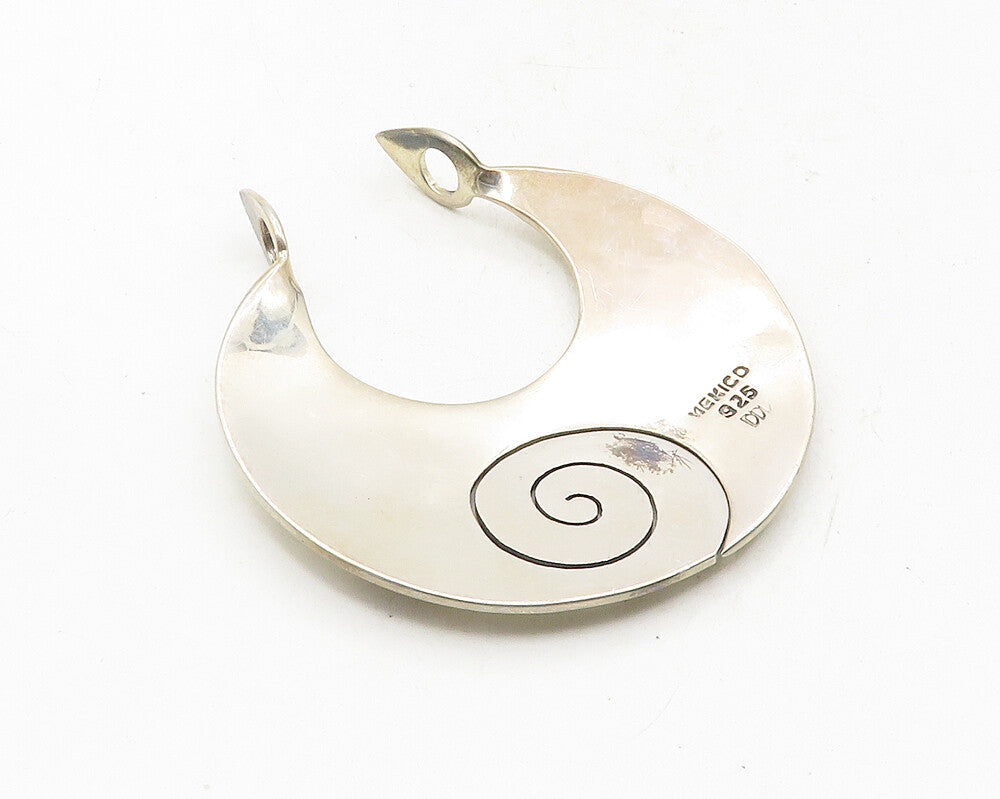 DDD MEXICO 925 Sterling Silver  Vintage Spiral Cutout Detail Pendant  PT7763