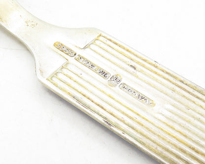 THEODOR OLSENS 925 Sterling Silver  Vintage Blue Enamel Serving Spoon  TR1762