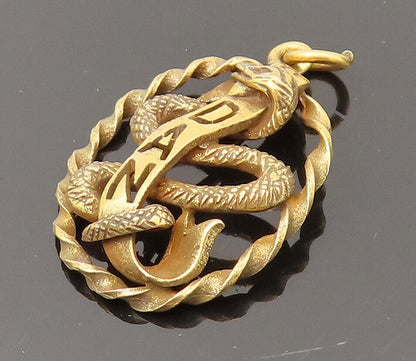 10K GOLD  Vintage 12 Biblical Tribes Of Dan Snake Pendant  GP582