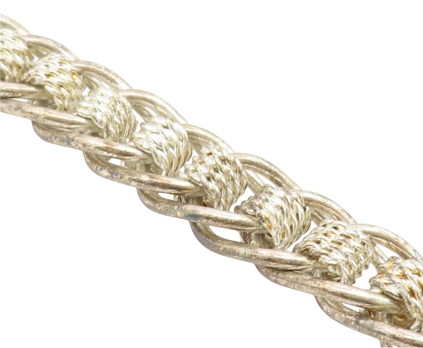 925 Sterling Silver Vintage Bracelet Bold Interlocking Woven Braid Link  BT11922