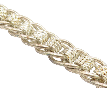 925 Sterling Silver Vintage Bracelet Bold Interlocking Woven Braid Link  BT11922