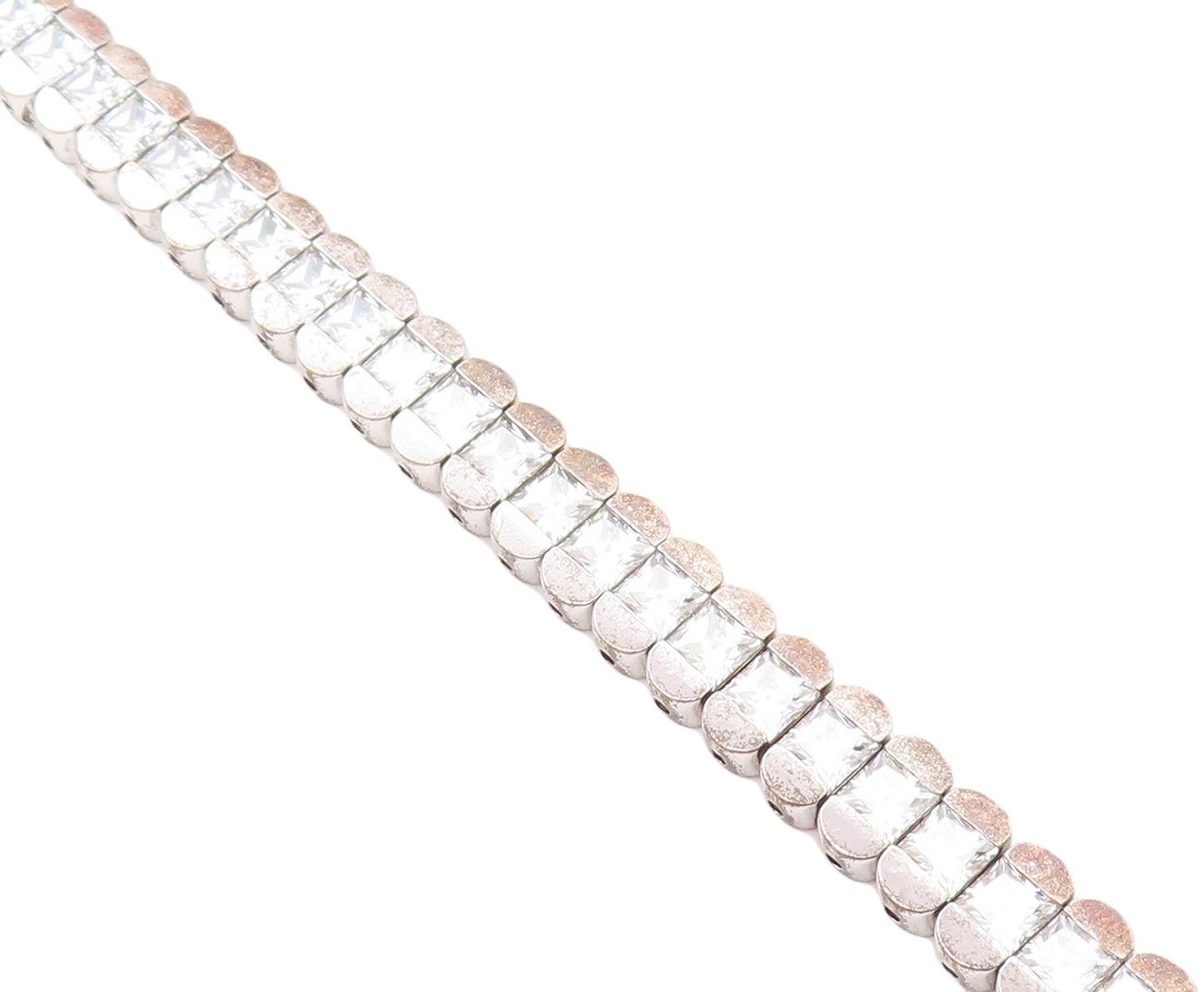 KOREA 925 Sterling Silver  Sparkling Cubic Zirconia Tennis Bracelet  BT2180