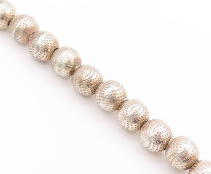 925 Sterling Silver Vintage Necklace Chunky Dotted Spherical Bead Chain  NE4679