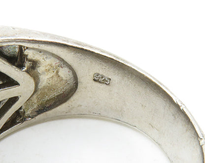 925 Sterling Silver  Vintage Cubic Zirconia Cocktail Ring Sz 11.5  RG13834