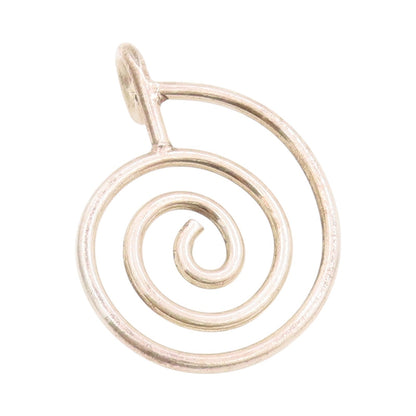 925 Sterling Silver Vintage Pendant Modernist Spiral Cut Out Design  PT24945