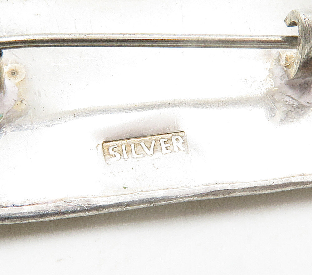 925 Sterling Silver  Vintage Antique Raised Floral Vine Brooch Pin  BP5934