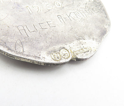 925 Sterling Silver  Vintage Antique The Savage School Medal Pendant  PT6421
