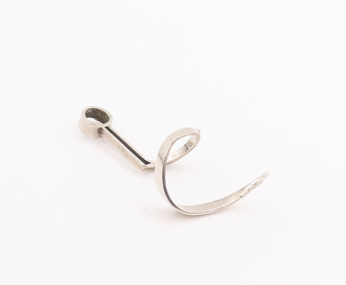 925 Sterling Silver Vintage Pendant Designer Solid Cutout Spiral Coil  PT23236