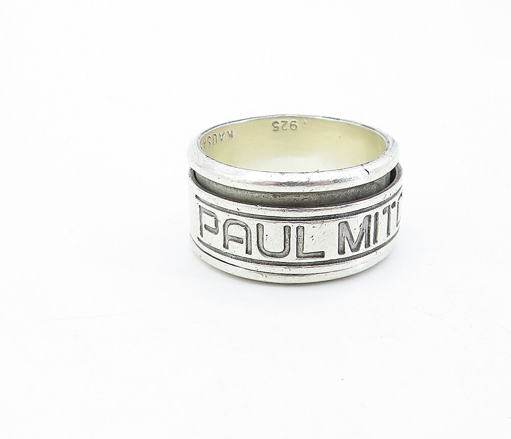 PAUL MITCHELL 925 Sterling Silver  Vintage Retro Spinner Ring Sz 11  RG3911