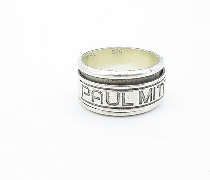PAUL MITCHELL 925 Sterling Silver  Vintage Retro Spinner Ring Sz 11  RG3911