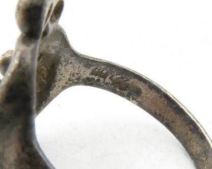CAROLYN POLLACK 925 Silver  Vintage Dark Tone Modernist Band Ring Sz 7 RG12433