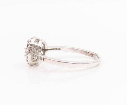 925 Sterling Silver Vintage Ring Sapphire & CZ Cluster Band  Sz 11.5  RG34301