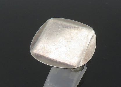 925 Sterling Silver  Vintage Shiny Round Square Statement Ring Sz 8.5  RG22101